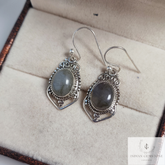 Natural Labradorite Dainty Earring, 925 Sterling Silver Handmade Earring, Christmas Gift, Modern Boho Dangle Drop Earring, Anniversary Gift